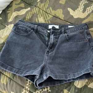 H&M Black Jean Shorts Distressed Denim Casual